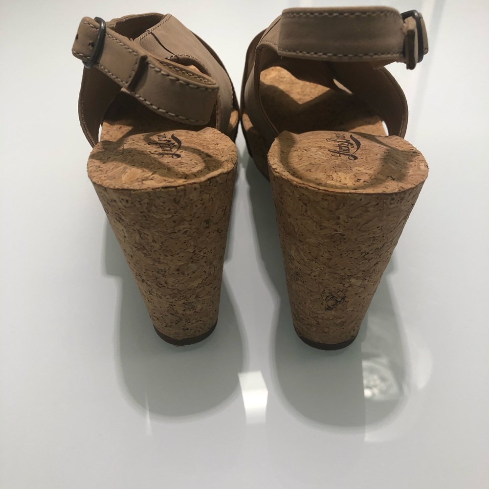 LUCKY BRAND Cork Suede Wedge Sandals - Picture 11 of 14